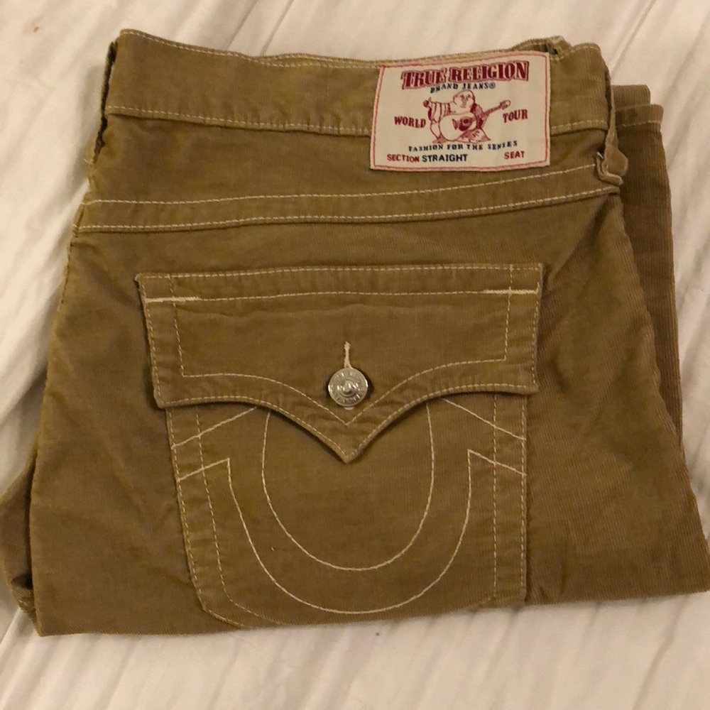 True Religion straight leg Corduroy Tan